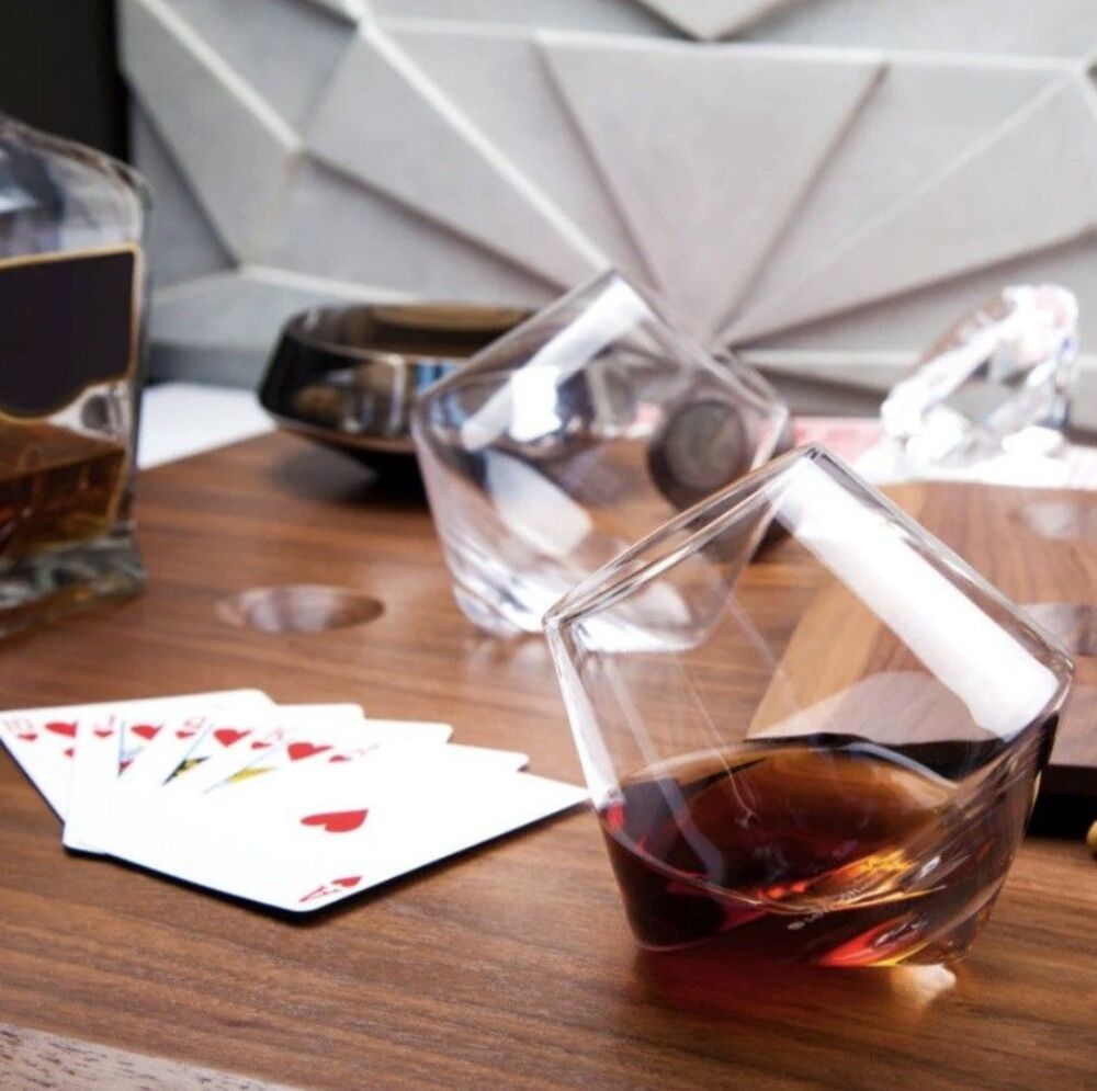 2 Sophisticated Sempli Cupa-Rocks Whiskey/Scotch/Bourbon Crystal Glasses